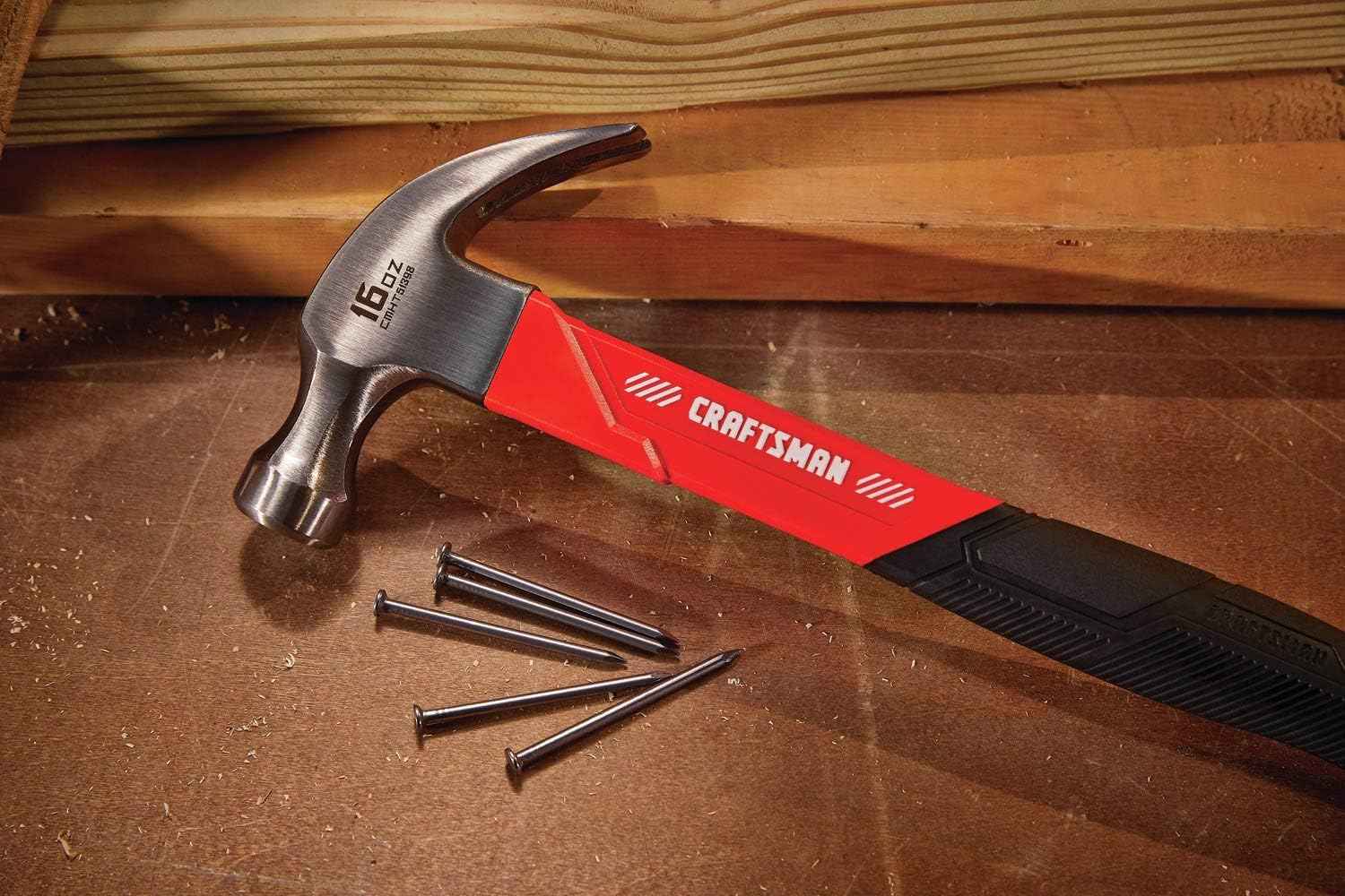CRAFTSMAN 16 oz Claw Hammer – Overstrike Protection Zones for Reduced Tool Kickback Risk