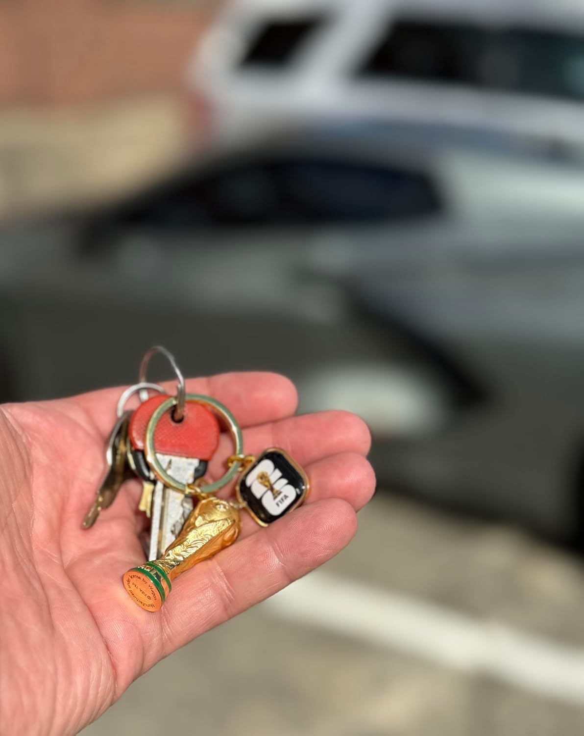 FIFA World Cup 2026 Trophy Keychain – Birthday Gift for Soccer Fan, National Team Colors