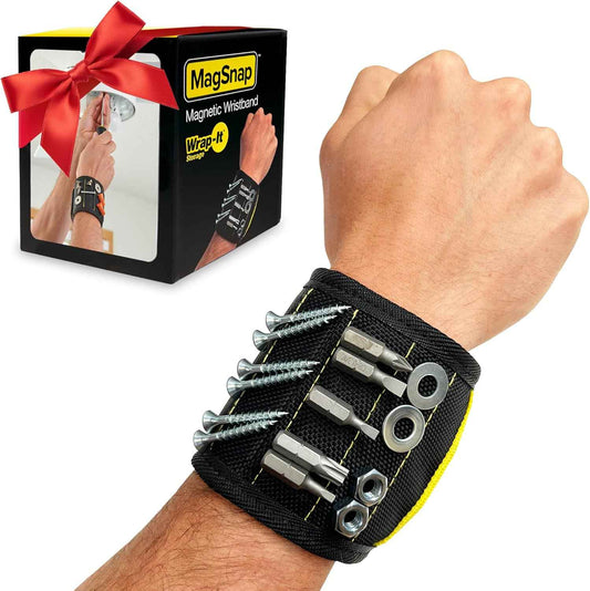 MagSnap Magnetic Wristband by Wrap-It Storage - Birthday Gift for Dad and Husband, Hands-Free Screw Holder for DIYers