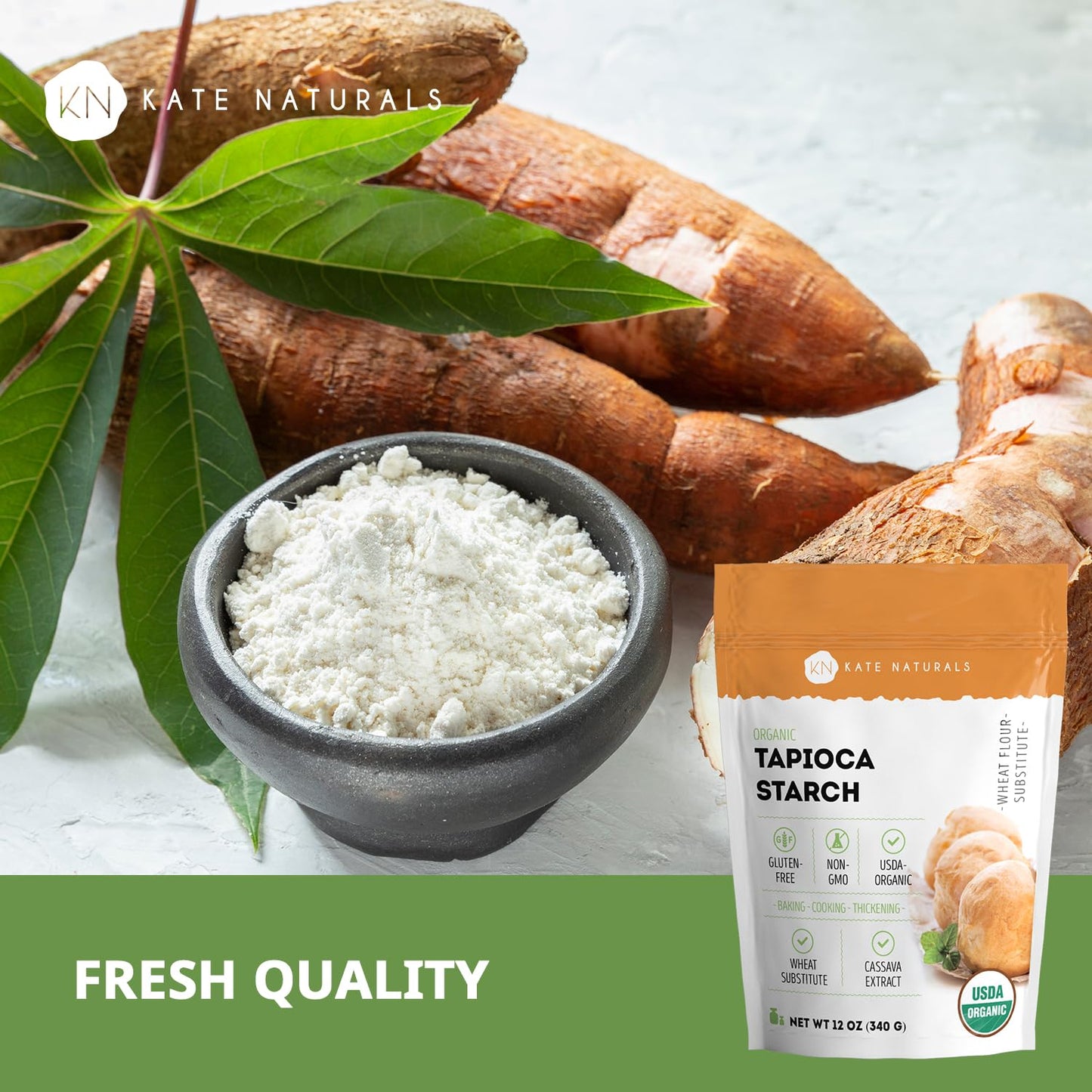 fine neutral-flavor powder that acts as a thickener like cornstarch or arrowroot