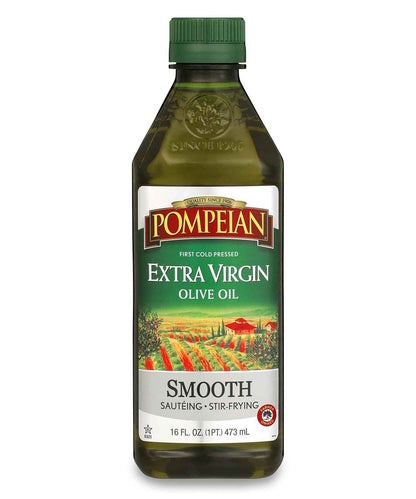Pompeian Smooth Extra Virgin Olive Oil – Everyday Cooking Oil for Family Meal Prep in the Home Kitchen