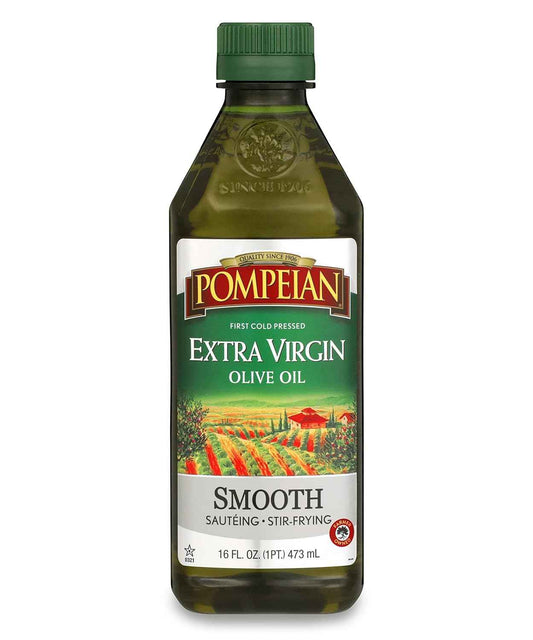 Pompeian Smooth Extra Virgin Olive Oil – Everyday Cooking Oil for Family Meal Prep in the Home Kitchen