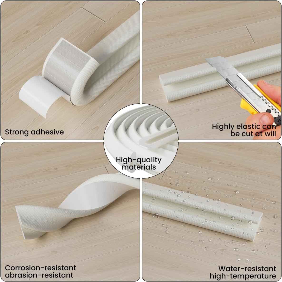 FoamGuard V-Shaped Weather Stripping – Garage Entry Door Seal for Wind Rain and Dust Protection, All-Season Outdoor Use