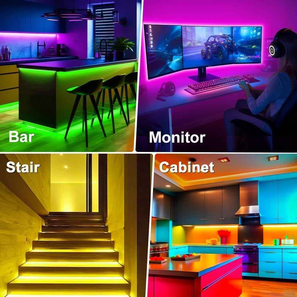 PSTAR LED Strip Lights Birthday Gift for Her, App Controlled RGB Bedroom Decor for Women, Moms, and Couples