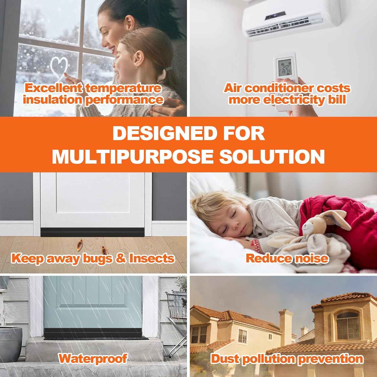 VibraGate Door Sweep for Bottom of Door – Modern Living Room Aesthetic Upgrade, Soundproofing Gap Filler