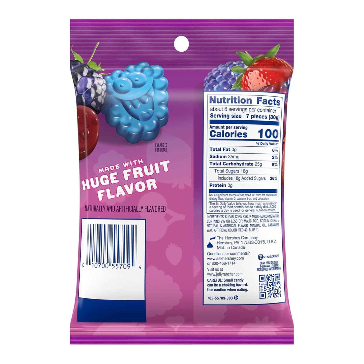 JOLLY RANCHER Very Berry Gummies – Road Trip Snack for Car Cup Holders and Long Highway Drives, 6.5 oz
