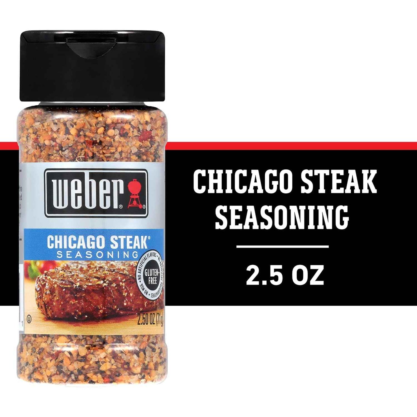 Weber Steak Seasoning – Portable 2.5 Ounce Shaker for Camping, Tailgates, and Patio Grilling