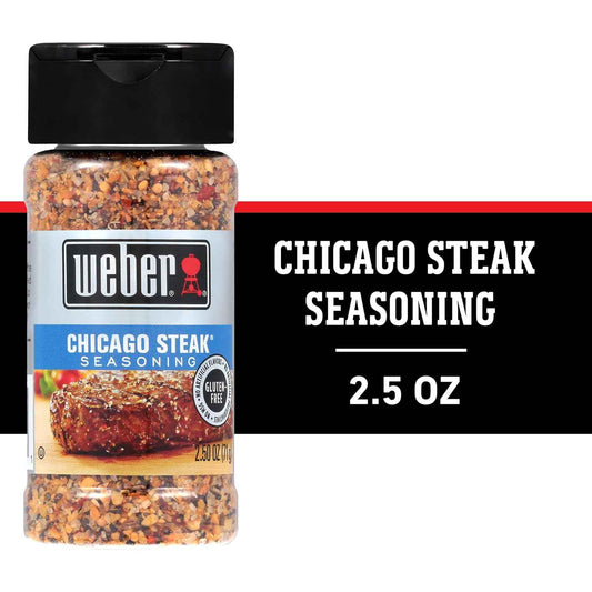 Weber Steak Seasoning – Portable 2.5 Ounce Shaker for Camping, Tailgates, and Patio Grilling