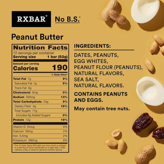 RXBAR Peanut Butter Protein Bar – Office Desk Snack for Focused Mid-Morning Energy