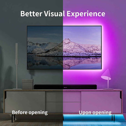 KSIPZE RGB LED Strip Lights for TV – Living Room Backlight for 32"–75" TVs, Music Sync Ambient Decor