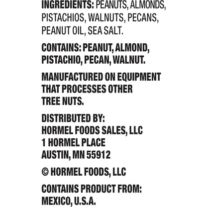 five-nut blend: peanuts, almonds, pistachios, pecans, and walnuts