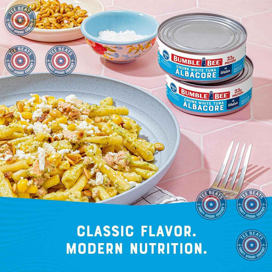 Bumble Bee Albacore Tuna in Water – Clean Ingredient List, Recyclable Steel Cans for Clutter-Free Pantry Storage