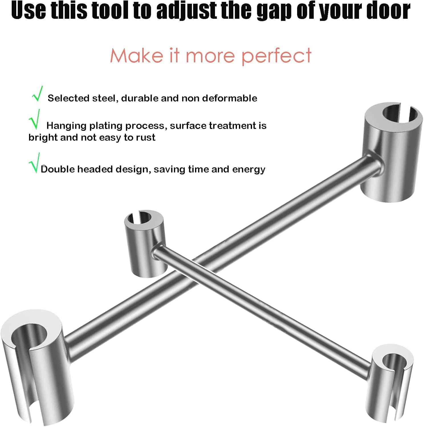 Door Hinge Gap Adjusting Wrench Tool, Streamlined Polished Finish Adjuster for Intentional Tool Drawers in Residential Workshop Spaces
