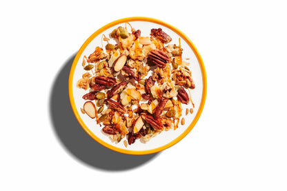 flaked granola texture suitable for both dry snacking and milk/smoothie applications