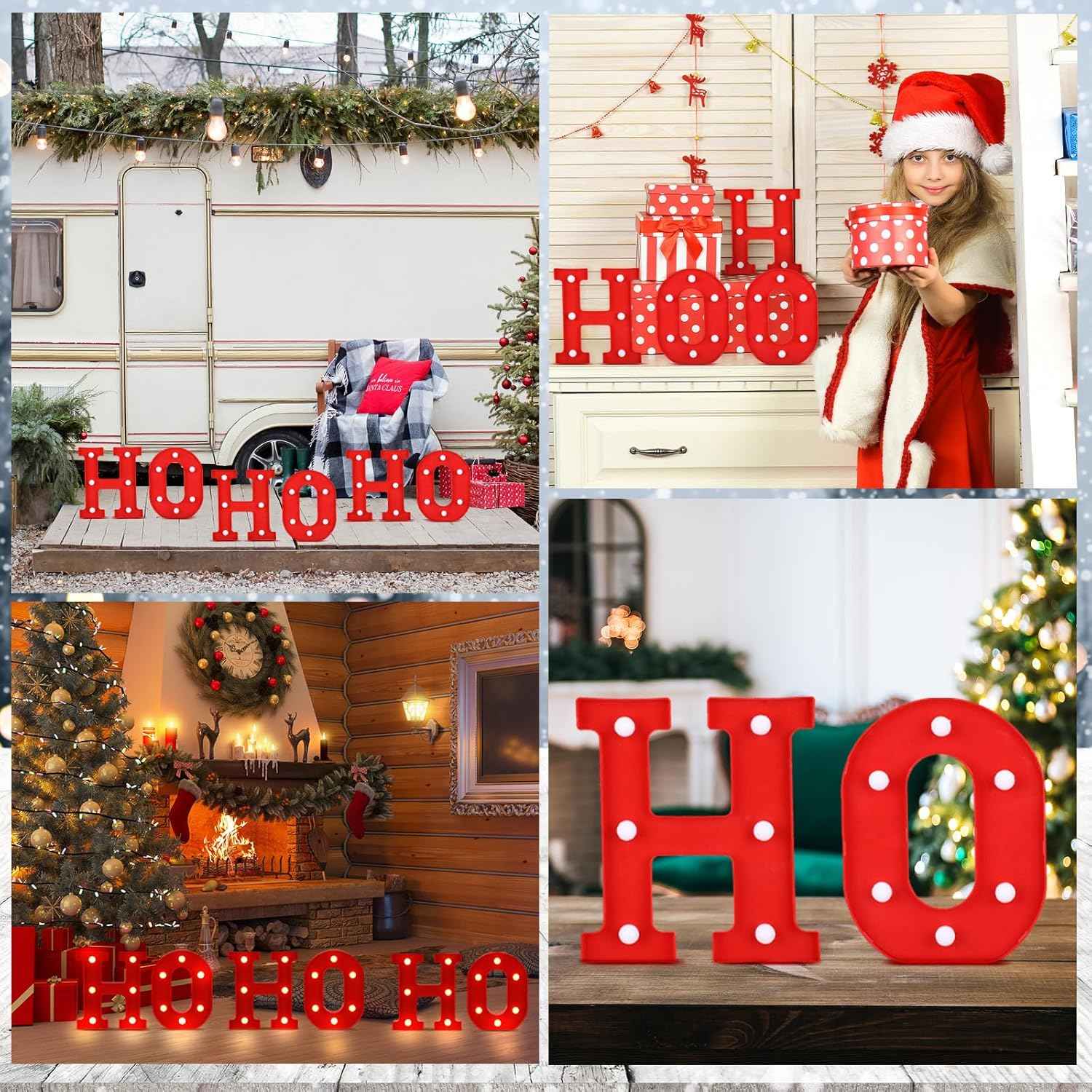 VIHOSE LED Letter Lights – Flameless Holiday Decor, Cool Running Letters Safe Around Kids and Pets