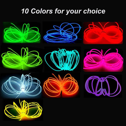 MaxLax EL Wire — Halloween Porch Decor, Cuttable Glowing Rope Light for Front Yard Haunts