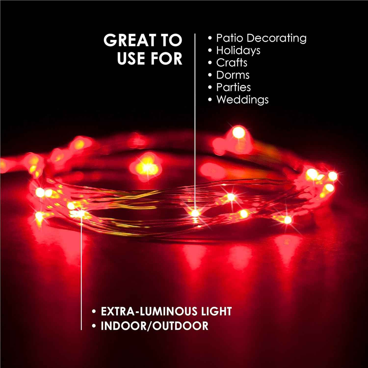Brightown Submersible LED Fairy Lights – Safe Nursery and Kids Room Decor, Cool to the Touch Silver Wire