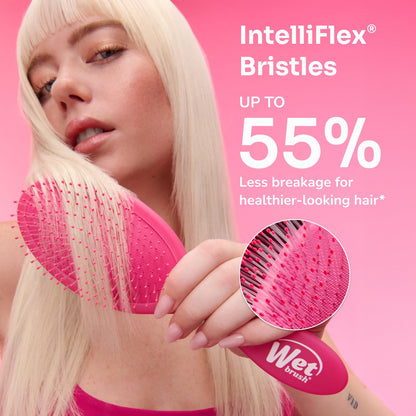 flexible bristle tips that minimize scalp pain and protect against split ends