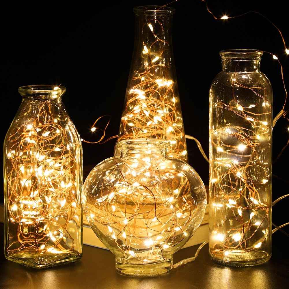 GDEALER Copper Wire String Lights 16.4ft 4 Pack – Housewarming Gift and Valentine's Day Present for Her