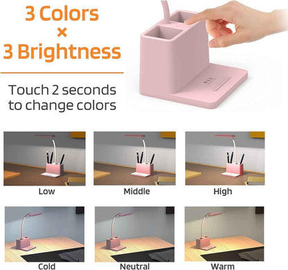 AXX Cute Desk Lamp Pink – Aesthetic Bedroom Decor for Teen Girls, Kawaii LED Light for Cozy Corner Styling