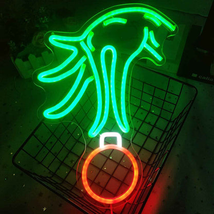 BrandName Green Neon Christmas Wall Light – Cozy Aesthetic Accent for Bedroom and Dorm Room, Dimmable USB Powered Decor