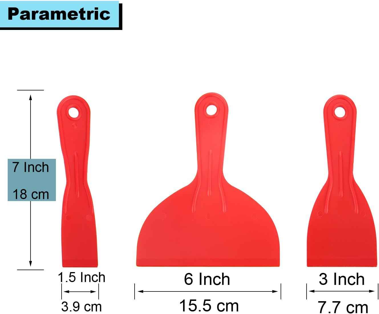 3-Piece Plastic Putty Knife Set – Streamlined Spackling and Spreading Tools for Intentional Living Spaces