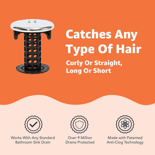 flexible silicone construction that traps hair without restricting flow