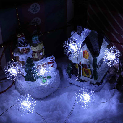 Brightown Snowflake String Lights – Flameless Indoor Holiday Lighting, Cool to Touch Safe for Sleeping