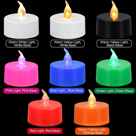 KOABY LED Tea Lights – Flickering Votive Candles for Living Room Mantle and Shelf Styling