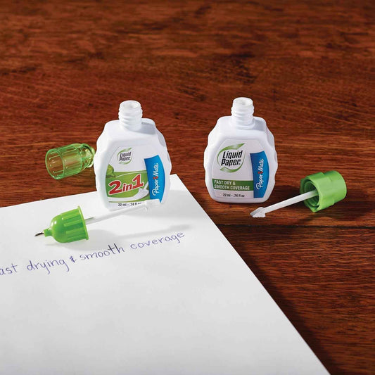 Paper Mate Liquid Paper Fast Dry Correction Fluid 22 ml 3 Count – Student Study Companion for Clean Homework Corrections
