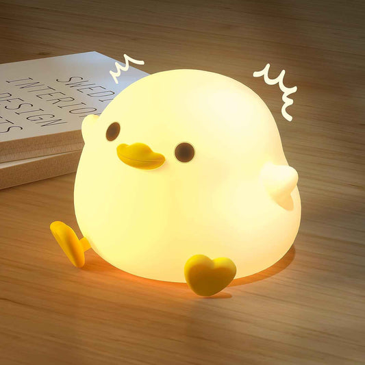 UNEEDE Cute Bean Animal Night Light – Cozy Bedroom Decor Accent with Warm Ambient Glow, Silicone Tabletop Lamp