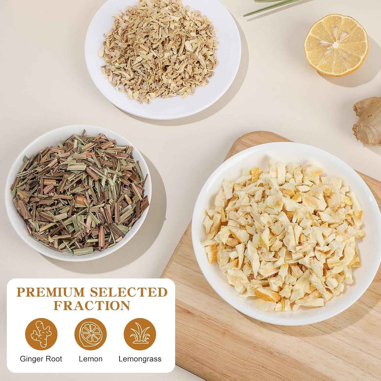 FullChea Lemon Ginger Herbal Tea – Elegant Housewarming Present for the Tea Lover in Your Life