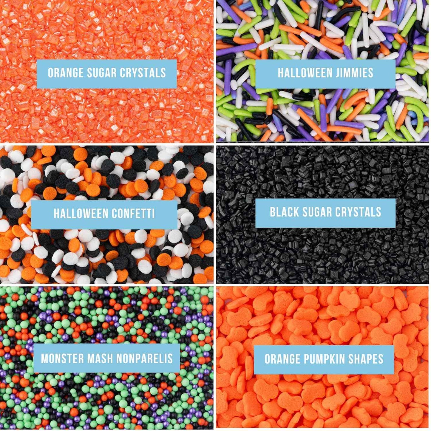 Sweets Indeed Halloween 6-Cell Sprinkle Jar – Efficient Bulk Sprinkle Variety for High-Volume Holiday Baking Sessions