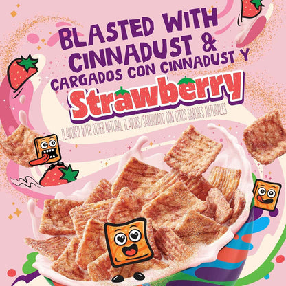 Cinnamon Toast Crunch Crispy Strawberry Cereal for Family Breakfast and Pantry Storage
