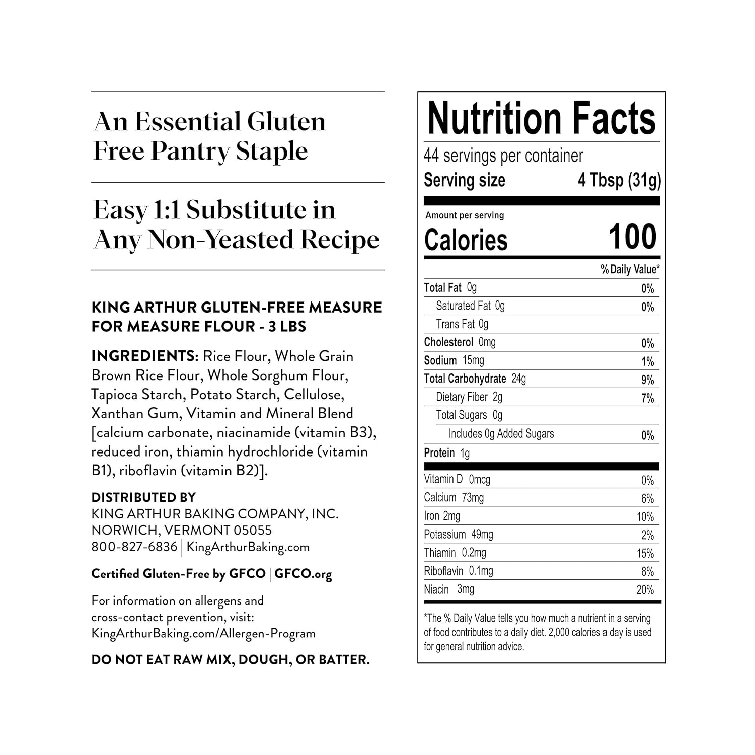fortified with iron, calcium, and vitamin b