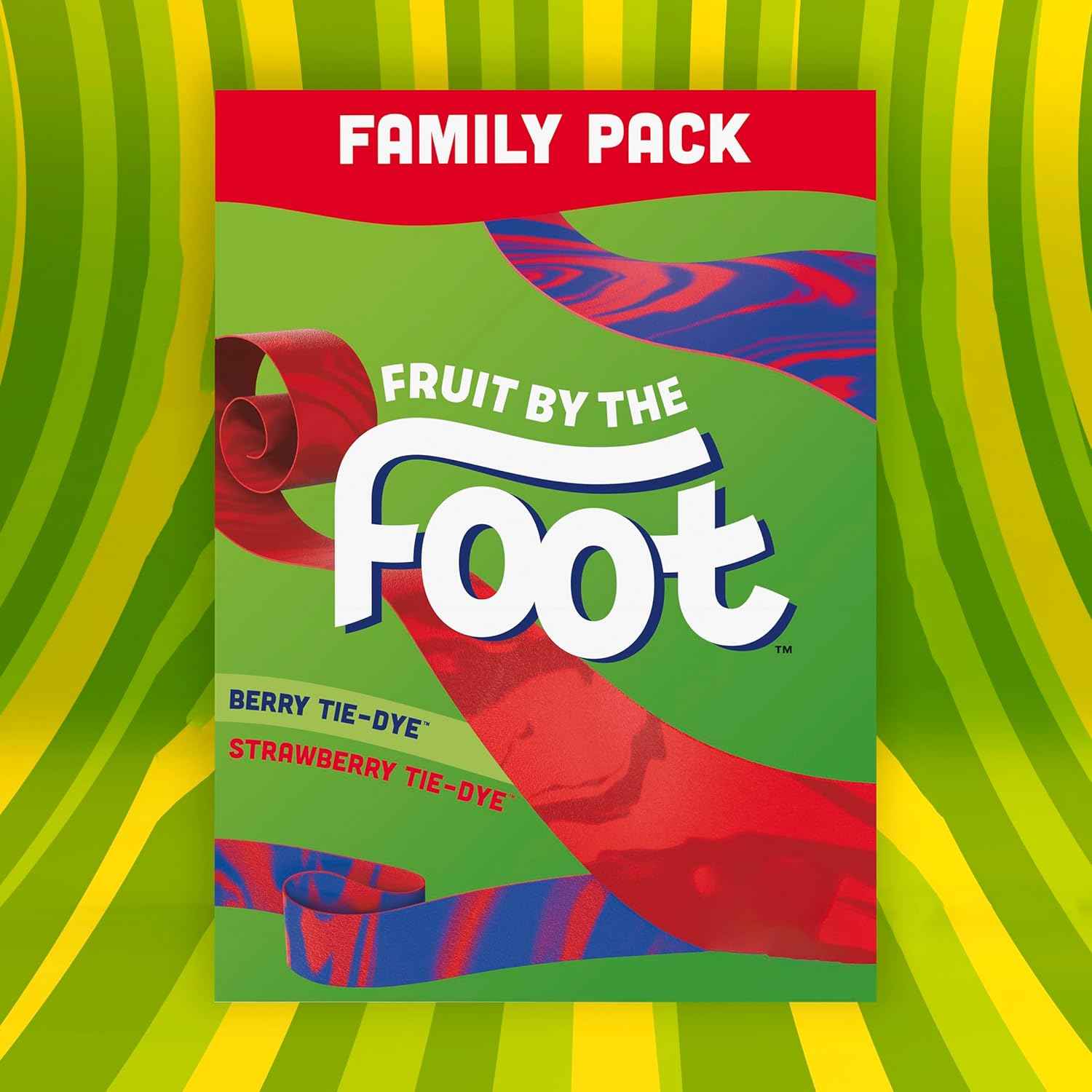 Fruit by the Foot Strawberry Tie-Dye Fruit Flavored Snacks – Sports Practice Snack Pouch for Active Kids