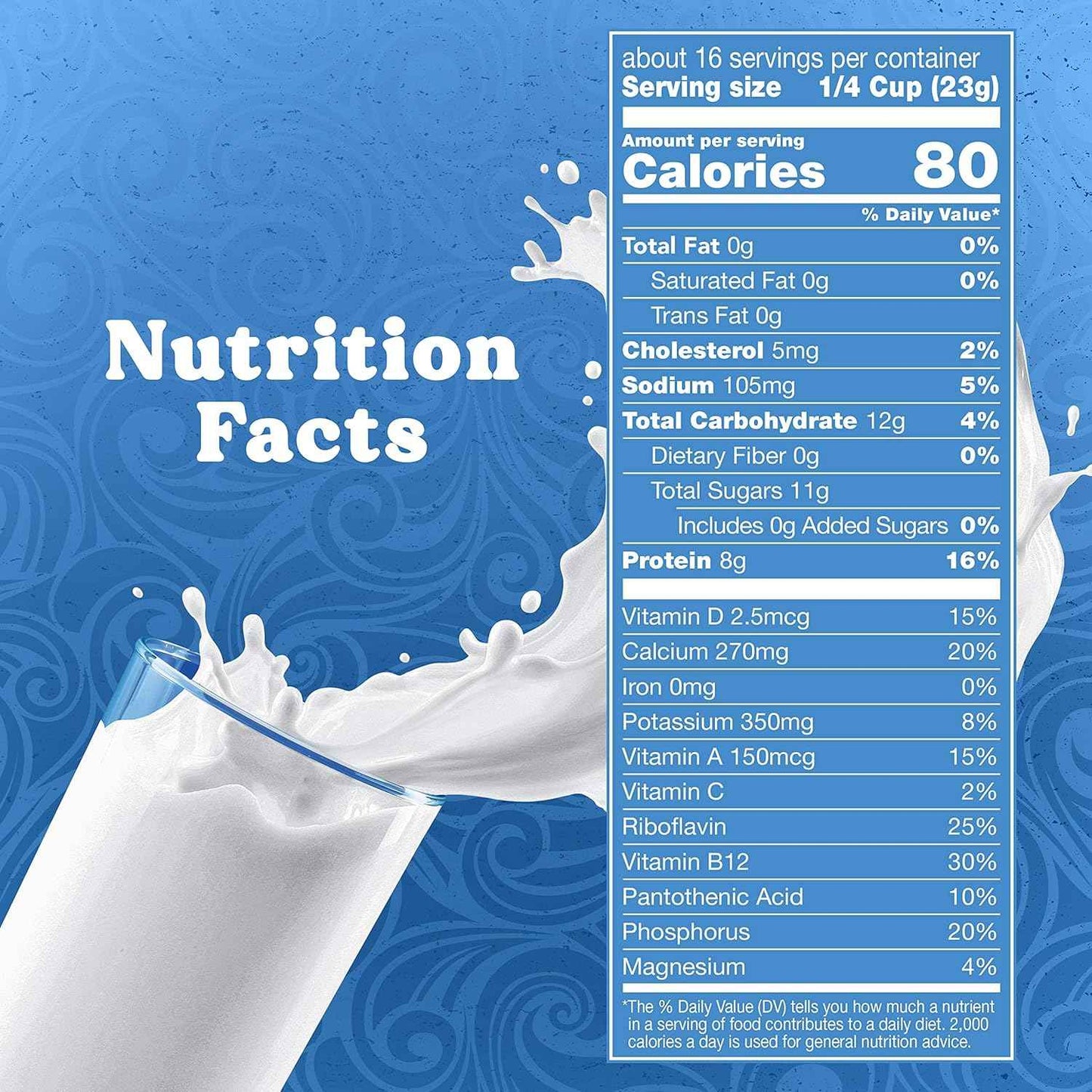 Swiss Miss Nonfat Dry Milk Powder – Long-Lasting Emergency Pantry Supply for Winter Storm and Power Outage Backup