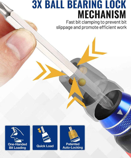 WORKPRO 12-in-1 Ratcheting Screwdriver – Camping Toolkit Essential for Trail and Camp Repairs