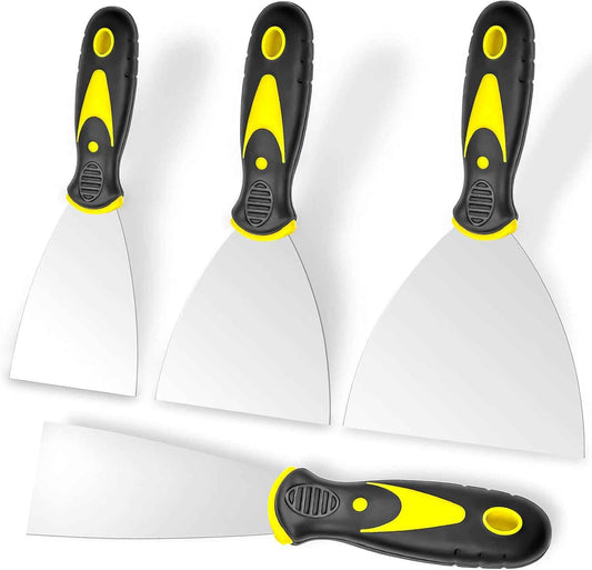 Putty Knife 4-Piece Set – Efficient Wall Repair Tools for Home Office Renovation and Studio Builds