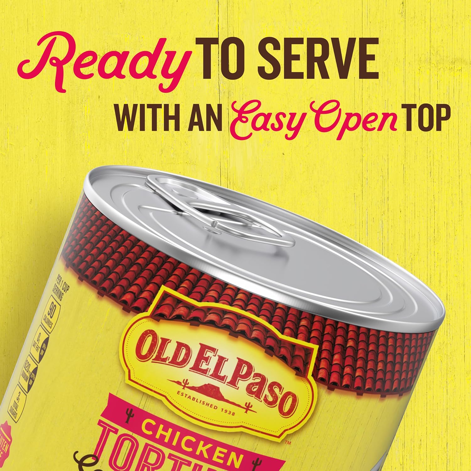 four-flavor product line (chipotle corn chowder, chicken cheese enchilada, chicken and rice, chicken tortilla) all in matching 18.5 oz cans