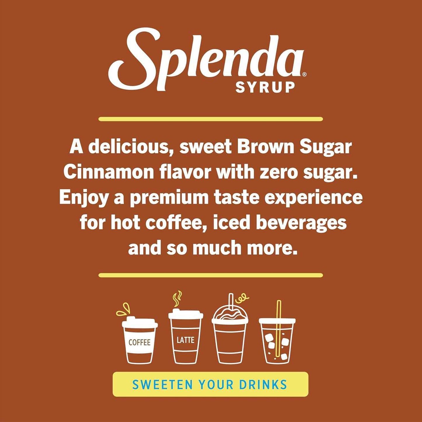 Splenda Coffee Syrup Brown Sugar Cinnamon Sugar Free - Thoughtful Gift for Coffee Lovers Following a Diabetic Friendly Diet