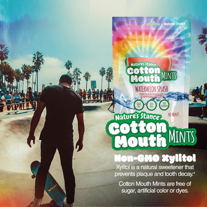 four flavor variants: pomegranate raspberry bliss, wintergreen wave, watermelon splash, and orange