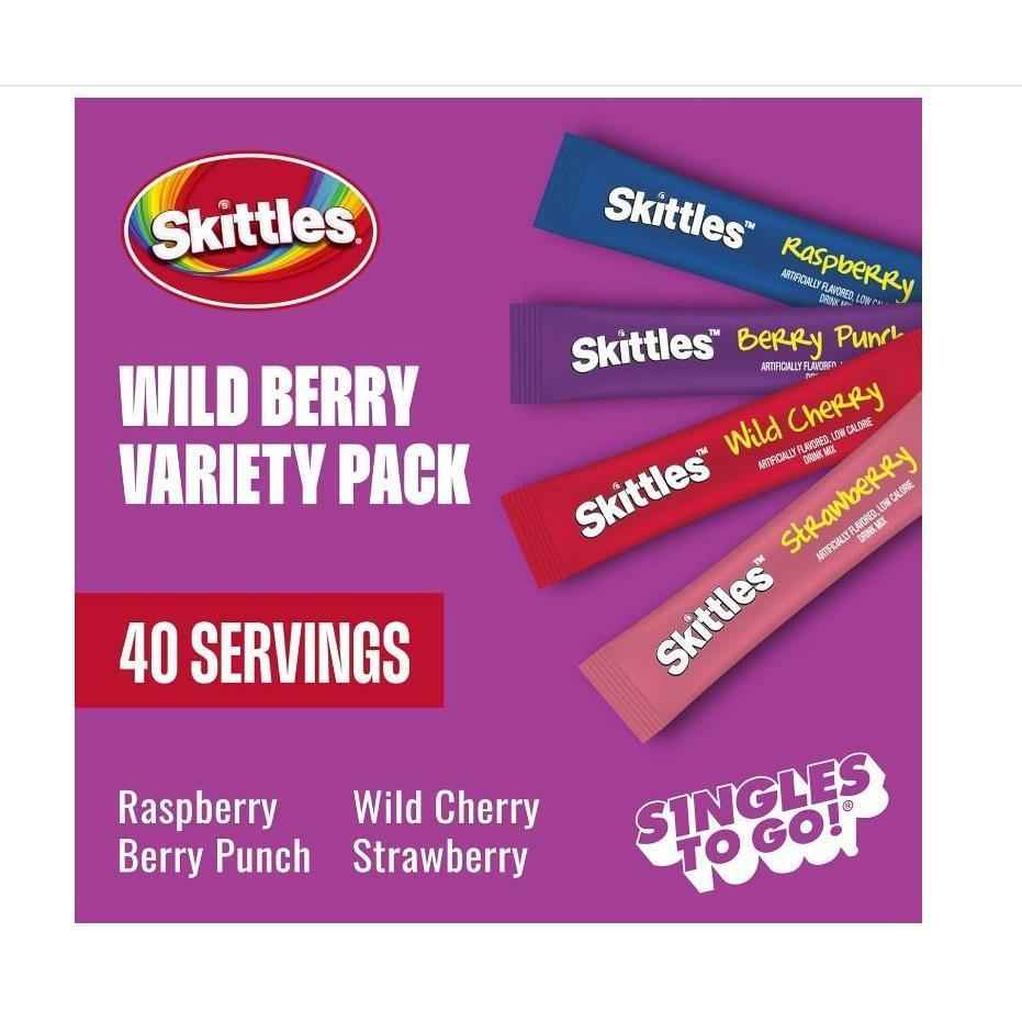 Skittles Singles To Go Variety Pack – Fun Stocking Stuffer and Care Package Gift for College Students and Teens