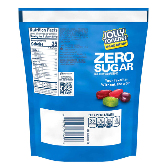JOLLY RANCHER Zero Sugar Fruit Candy – Valentines Day and Easter Basket Treat Bag for Health Conscious Loved Ones, 6.1 oz