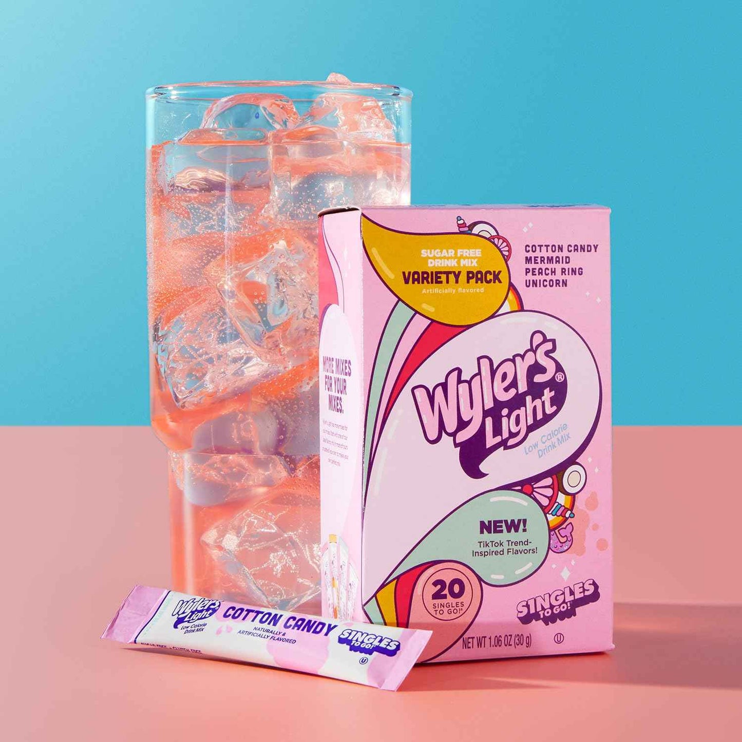 Wyler's Light Singles to Go – Trendy Watertok Flavor Variety Pack Gift for Teens and Gen Z Hydration Lovers