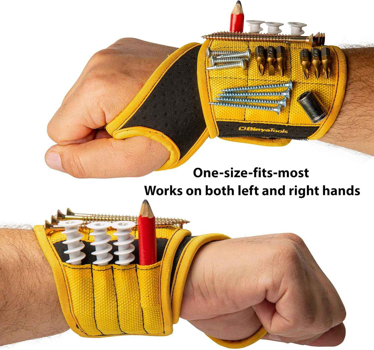 BINYATOOLS Magnetic Wristband – Rooftop and Soffit Light Hanging Companion for Outdoor Installers and Holiday Decorators