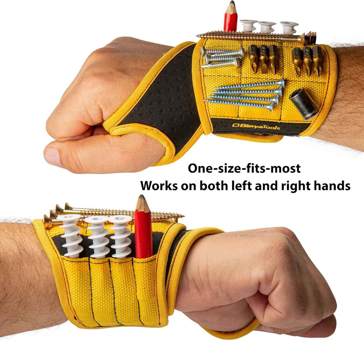 BINYATOOLS Magnetic Wristband – Rooftop and Soffit Light Hanging Companion for Outdoor Installers and Holiday Decorators