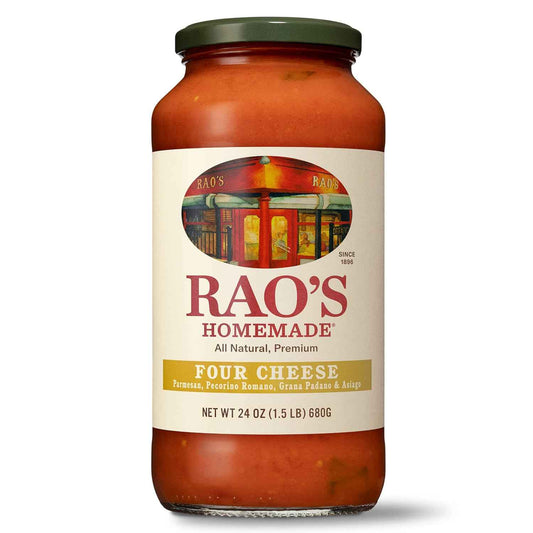 Rao's Homemade Four Cheese Pasta Sauce, 24 oz – Premium Italian Tomatoes for Elevated Weeknight Dinners