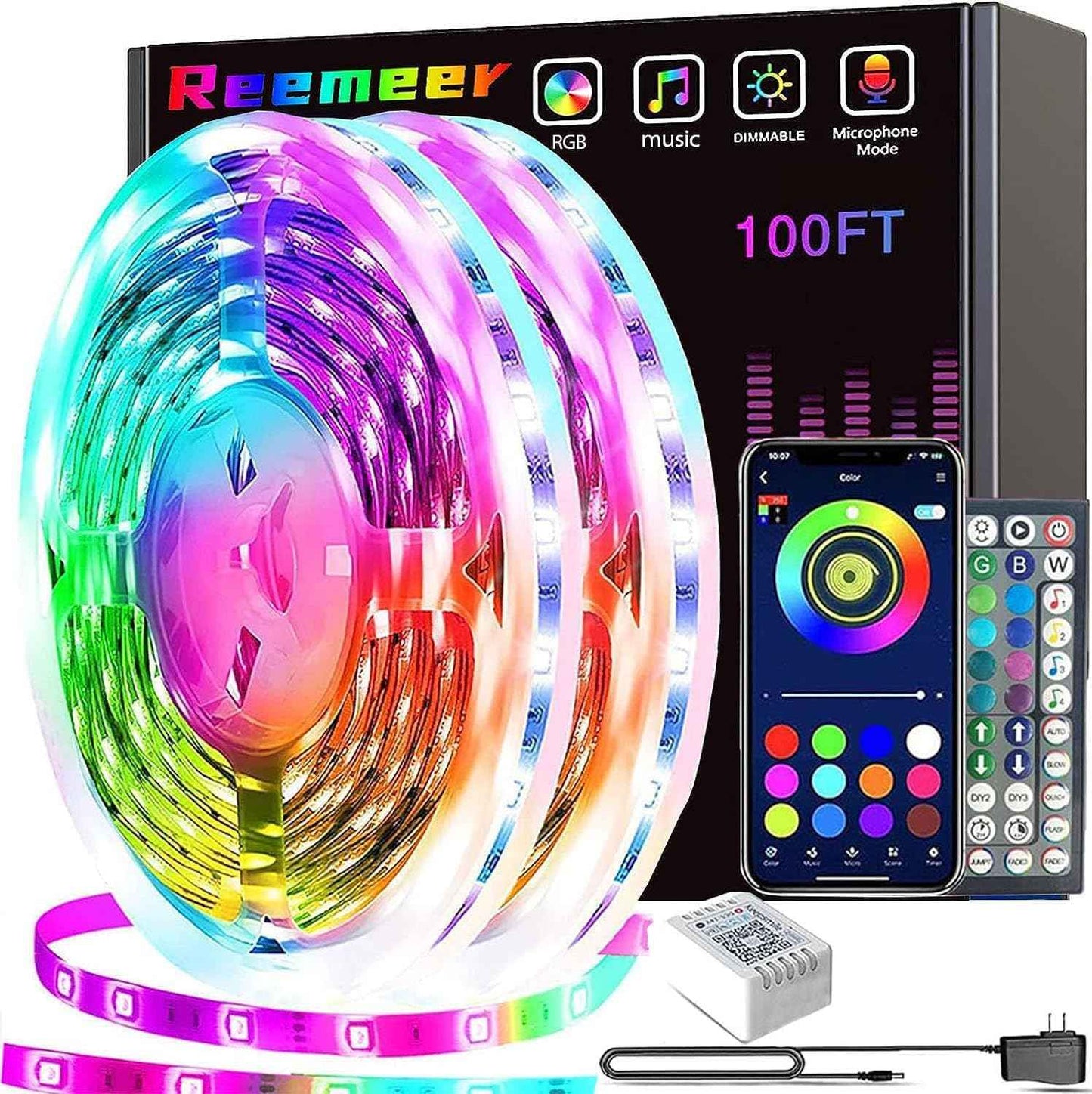 Lumistrip Smart LED Strip Lights – Bedroom Aesthetic RGB Mood Lighting with Music Sync and App Control