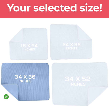 Utopia Bedding Washable Underpads – Thoughtful Care Gift for Elderly Parents, 34x36 Pack of 4 Reusable
